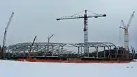 El estadio en construcción.