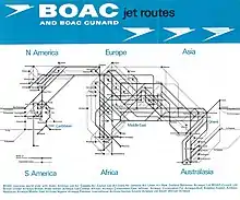 Destinos de BOAC en 1966