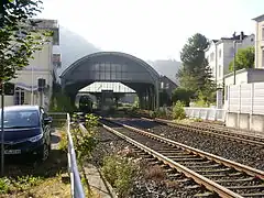 Vista del cobertizo del tren