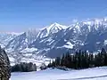 Bad Hofgastein visto desde arriba, en invierno