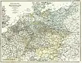 Mapa ferroviario de Europa Centro-Occidental de 1899.