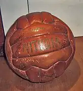 El balón usado en la primera final de la Copa de Ferias, en el año 1958.