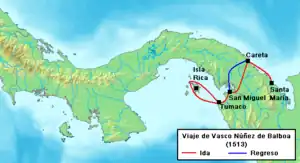 (1513) Ruta de Vasco Núñez de Balboa