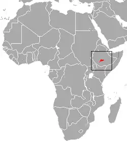 Distribución del cercopiteco de las montañas Bale