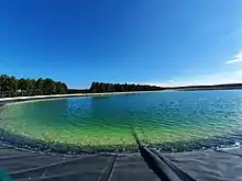 Balsa de riego de la Comunidad de Regantes de las Vegas del Bajo Valdavia en Arenillas de San Pelayo