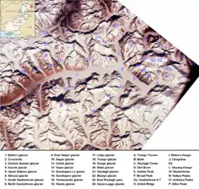 Mapa anotado de la región