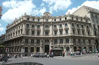 Edificio del Banco Hispano Americano de la plaza de Canalejas