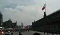 Bandera Monumental de Gaza para desfile, durante el traslado de los restos de los Héroes de la Independencia a Palacio Nacional. agosto del 2010.