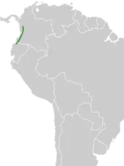 Distribución geográfica de la tangara de Rothschild.