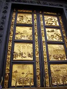 Puerta del Paraíso del Baptisterio de Florencia, de Ghiberti.