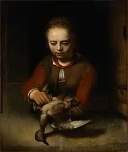 Niña desplumando un ave, Barent Fabritius.