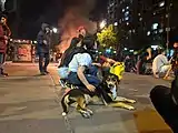 Barricadas en avenida San Diego.