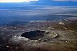 The Barringer Crater (Meteor Crater) east of Flagstaff, Arizona