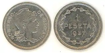 Moneda de peseta del gobierno de Euzkadi, 1937