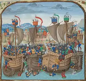 Batalla de Sluys en 1340.