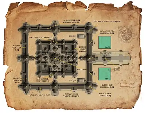 Ilustración que muestra una reconstrucción de Bayón