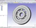 Modelo 3D de un rodamiento rígido de bolas sobre FreeCAD 0.10.