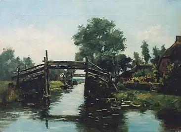 Pasarela cerca de Kortenhoef (alrededor de 1910).