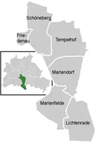 Mapa del distrito de Tempelhof-Schöneberg