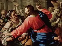 Expulsión de los mercaderes del templo, de Bernardino Mei, ca. 1655.