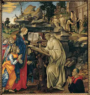 La visión de San Bernardo Filippino Lippi, 1480.