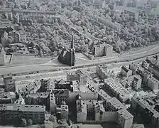 La Iglesia y la zona fronteriza: vista aérea, 1970