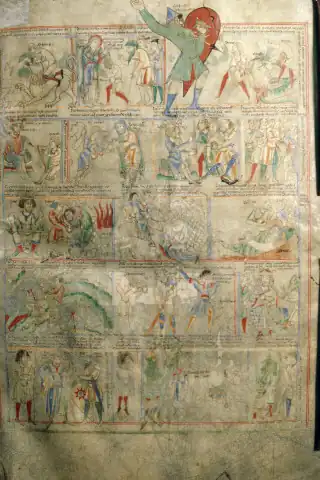 Frontispicio de los Salmos ciclo de David, Ms.14, f.13