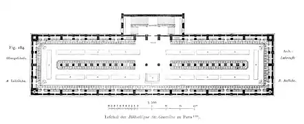 Plano de la planta principal (sala de lectura)