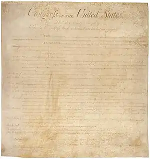 Las primeras enmiendas (Bill of rights), 1791.