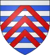 Burelé d’argent et d’azur, à trois chevrons de gueules brochant sur le tout, le premier écimé.