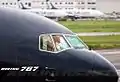 Frente de un Boeing 767-3P6 (ER) de Mexicana (XA-MXE) en el Aeropuerto Internacional de la Ciudad de México.