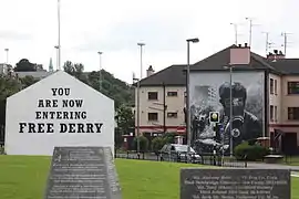 El famoso mural de la Free Derry corner (Derry).