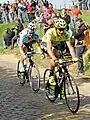 Boonen y Filippo Pozzato en el Tour de Flandes 2012.