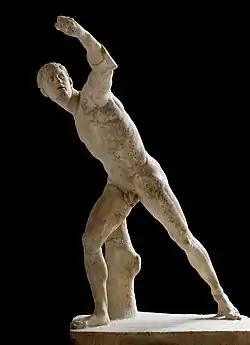 Gladiador Borhese, escultura hallada en la villa de Nerón en Anzio. La Villa Commedia de Plinio el Joven, en la costa de la aldea de Lierna, en el lago de Como, hoy destruida,