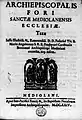 Archiepiscopalis fori Sanctae Mediolanensis Ecclesiae taxae, 1624