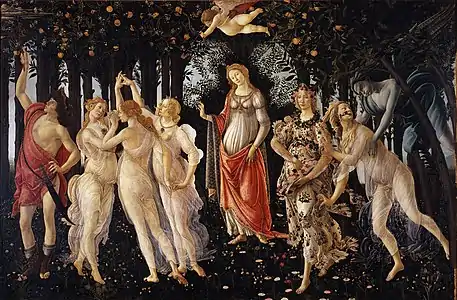 La Primavera de Botticelli (pintura del Quattrocento).