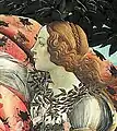 Sandro Botticelli: retrato de Simonetta Vespucci, como la diosa Flora, en El nacimiento de Venus