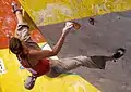 Graftiaux durante la IFSC Bouldering World Cup 2010 en Viena.