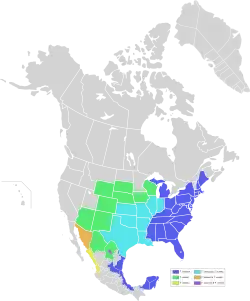 Distribución de las especies de Terrapene.