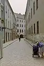 Una calle típica en la Ciudad Vieja de Bratislava.