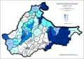 Proporción de serbios en Brčko por asentamientos 1981