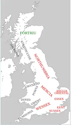 Map of Anglo-Saxon Britain