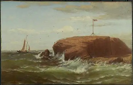 Seconnet Rock, New Bedford, Massachusetts (circa 1865) óleo sobre lienzo, 36 x 56,3 cm (14,1 x 22,1 pulgadas), Museo de Brooklyn, Nueva York