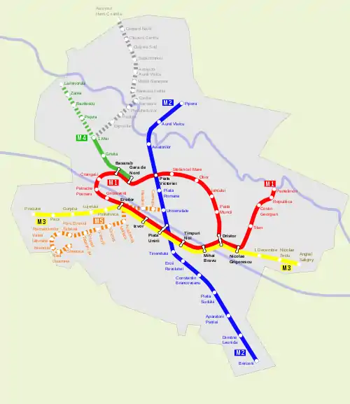 Bucharest Metro Map