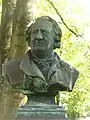 Busto de bronce en la tumba memorial de Franz Lachners, 1877