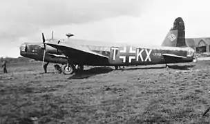 Un Wellington Mk.IC capturado por los alemanes y en servicio con la Luftwaffe.