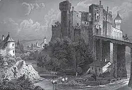 Las ruinas del castillo en 1865