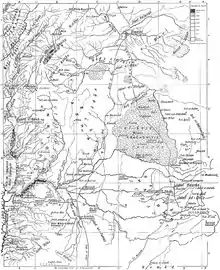 "Golan, Bashan, Trachonitis, Hauran (?)" en el mapa de la Encyclopaedia Biblica (1903).