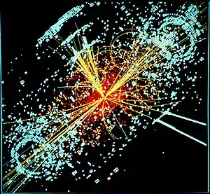 Simulación de la generación de un bosón de Higgs.