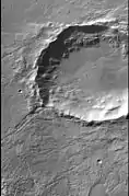 Imagen CTX de Icaria Planum que muestra la ubicación de la siguiente imagen.